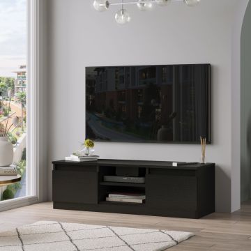 Meuble TV Loviisa à 2 portes 37 x 120 x 40 cm noir [en.casa]