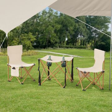 Set de table et 2 chaises de camping pliantes Banzi tissu Oxford 600D casa.pro