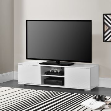 Meuble TV Werpen avec compartiments et portes  35 x 120 x 40 cm MDF Blanc [en.casa]