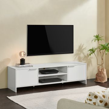 Meuble TV Stevns 40 x 145 x 38 cm blanc [en.casa]