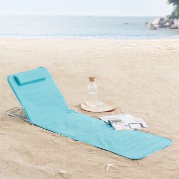 Lot de 2 tapis de plage Cellorigo avec dossier inclinable 160 x 49 cm turquoise [en.casa]