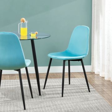Lot de 2 chaises de salle à manger Nöstach 87 x 44 x 51 cm bleu menthe [en.casa]